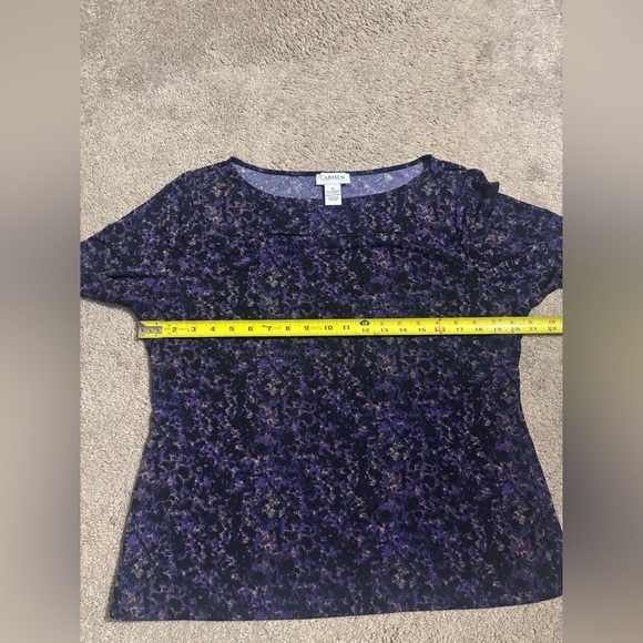 Carmen Marc Valvo Sleeve 3/4 Blouse Purple Size XL - Picture 7 of 10
